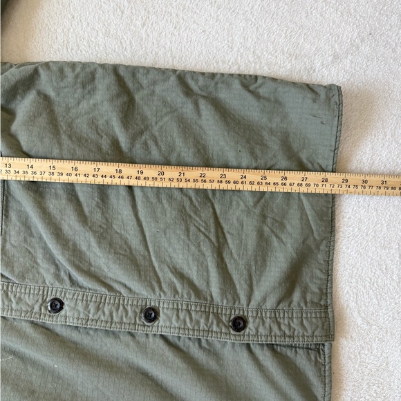 Levi's Shirt Jacket Mens Large Green Sherpa Lined Cotton Button Front Shacket - Picture 8 of 8